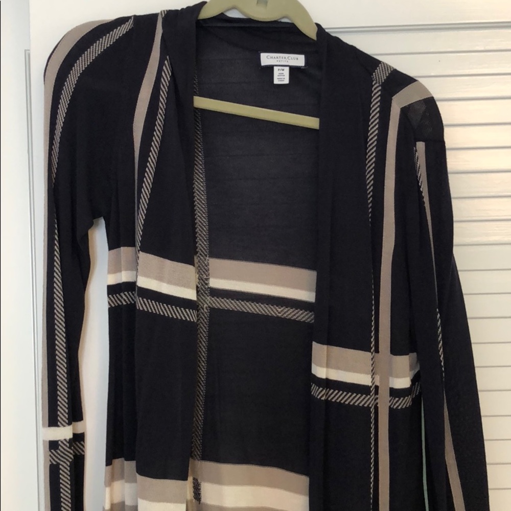 Neutral plaid cardigan